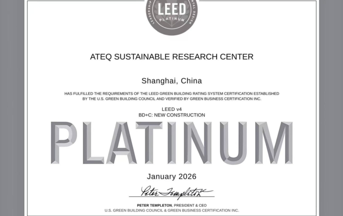 ATEQ Sustainable Research Center achieves LEED Platinum Certification